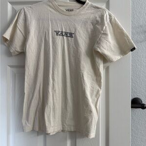 Vans Womens Beach Off-White Short Sleeve Tee Size Small